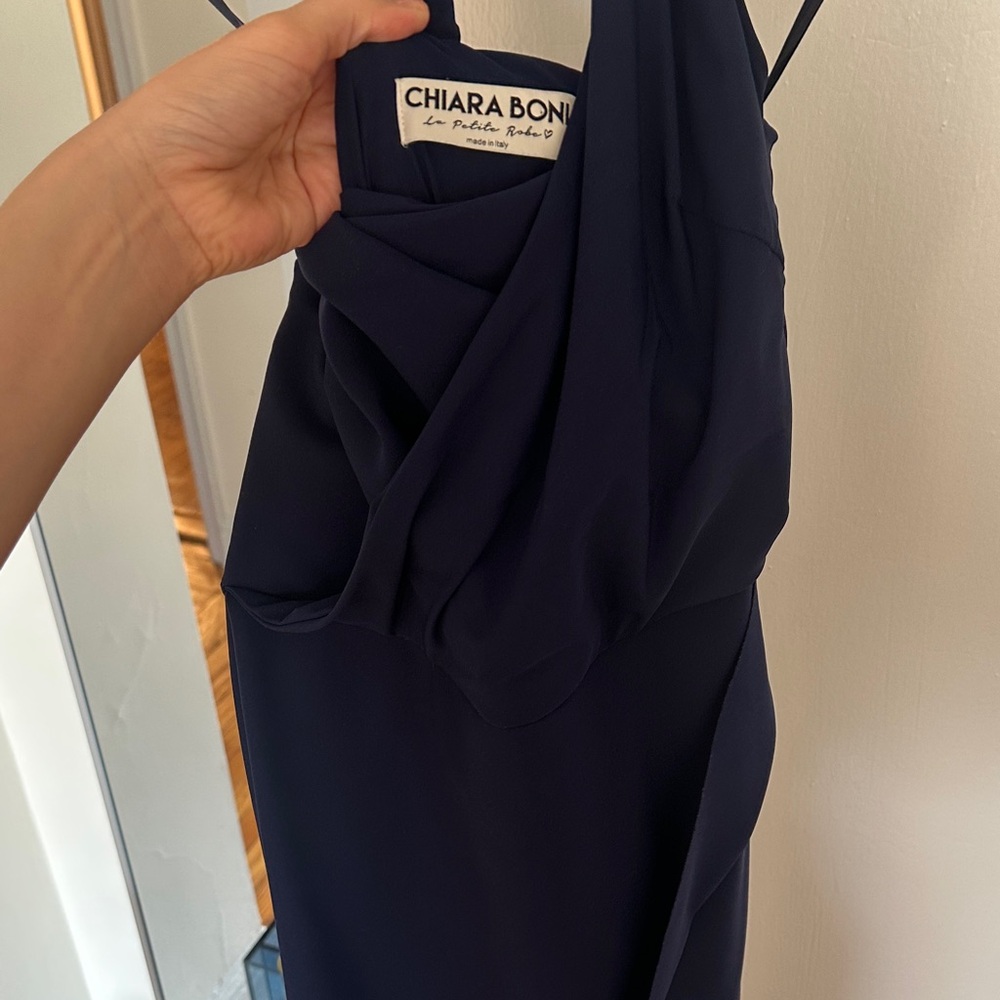 Chiara Boni One Shoulder Dress in Deep Blue